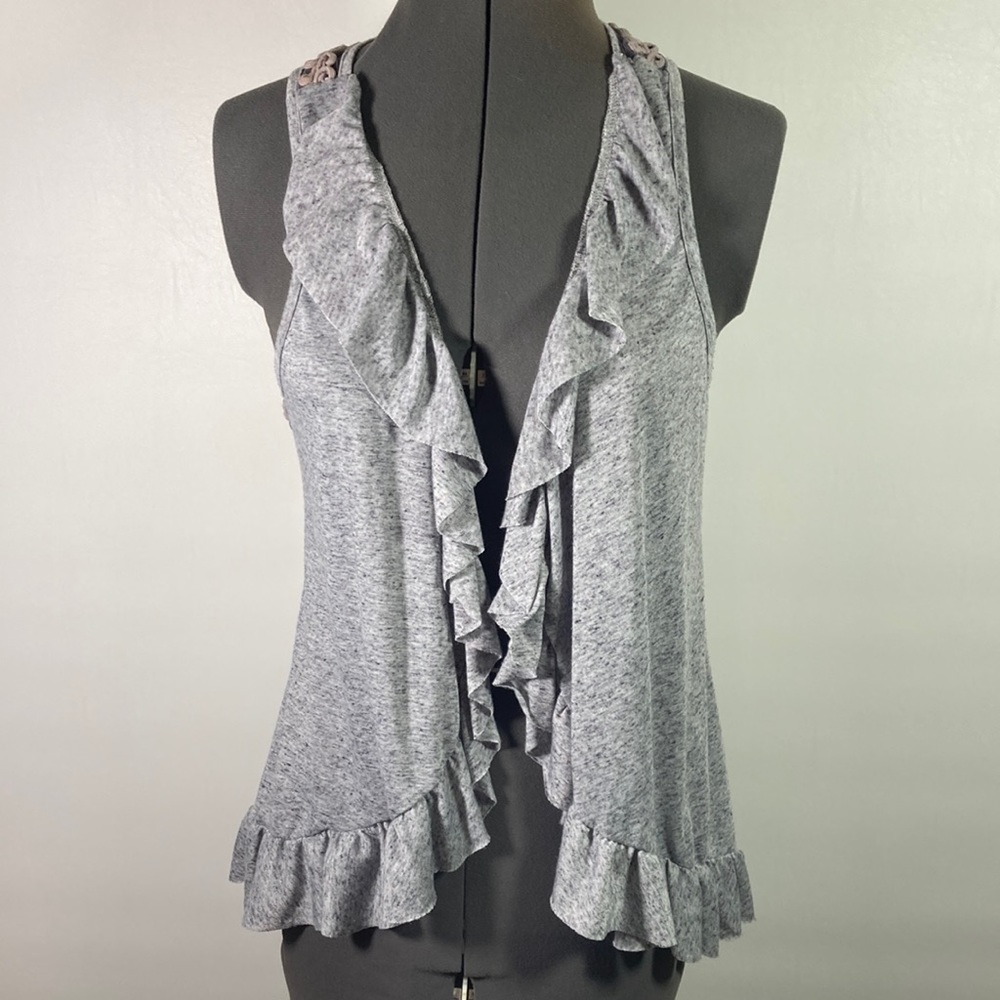 Eyeshadow Ruffles & Embroidered Vest Size S